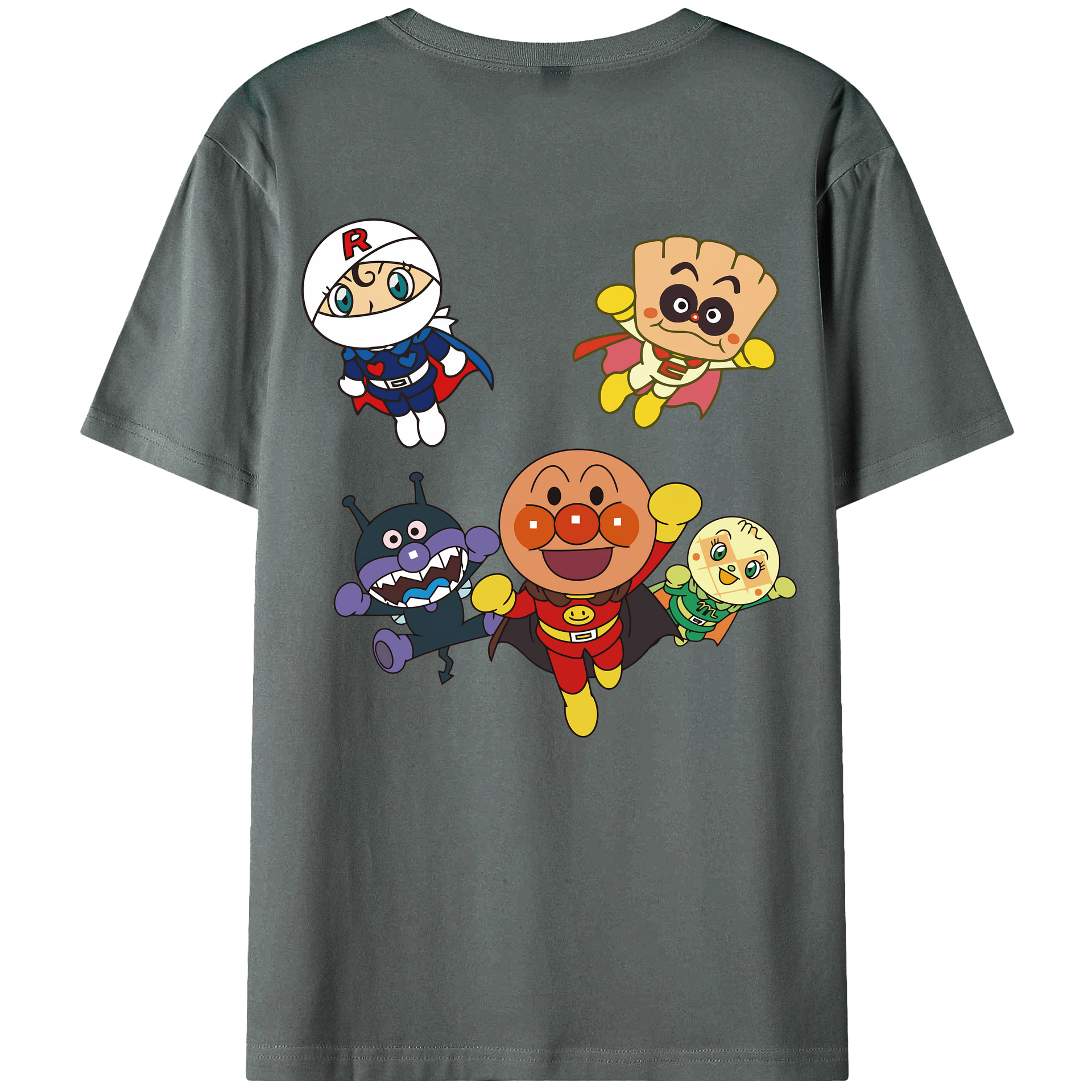 （画像用） アンパンマン Anpanman 綿100％ メンズ半袖Tシャツ（バックプリント） 通気性